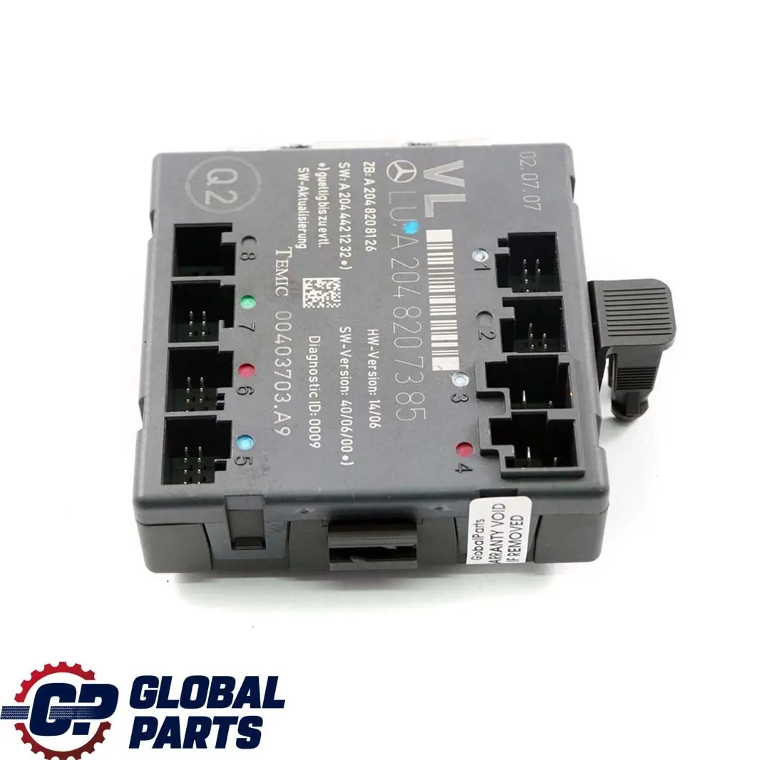 Puerta delantera izquierda Módulo unidad de control para Mercedes C W204 con número de pieza A2048207385 Mercedes C W204 Puerta delantera izquierda Módulo unidad de control - SKU A2048207385 - Número de pieza A2048207385
