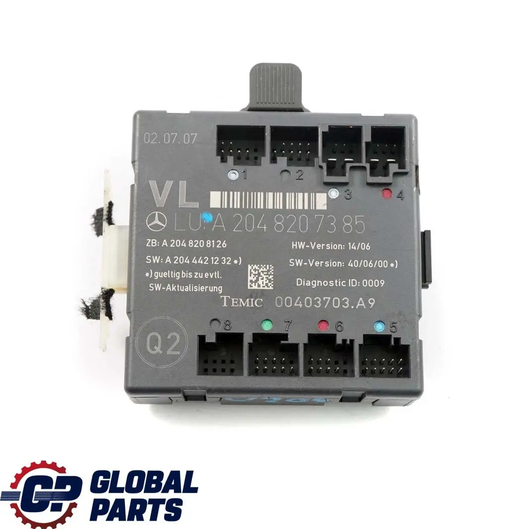  Mercedes-Benz C W204 Front Left Door N/S Control Unit Module - SKU A2048207385 - Part number A2048207385