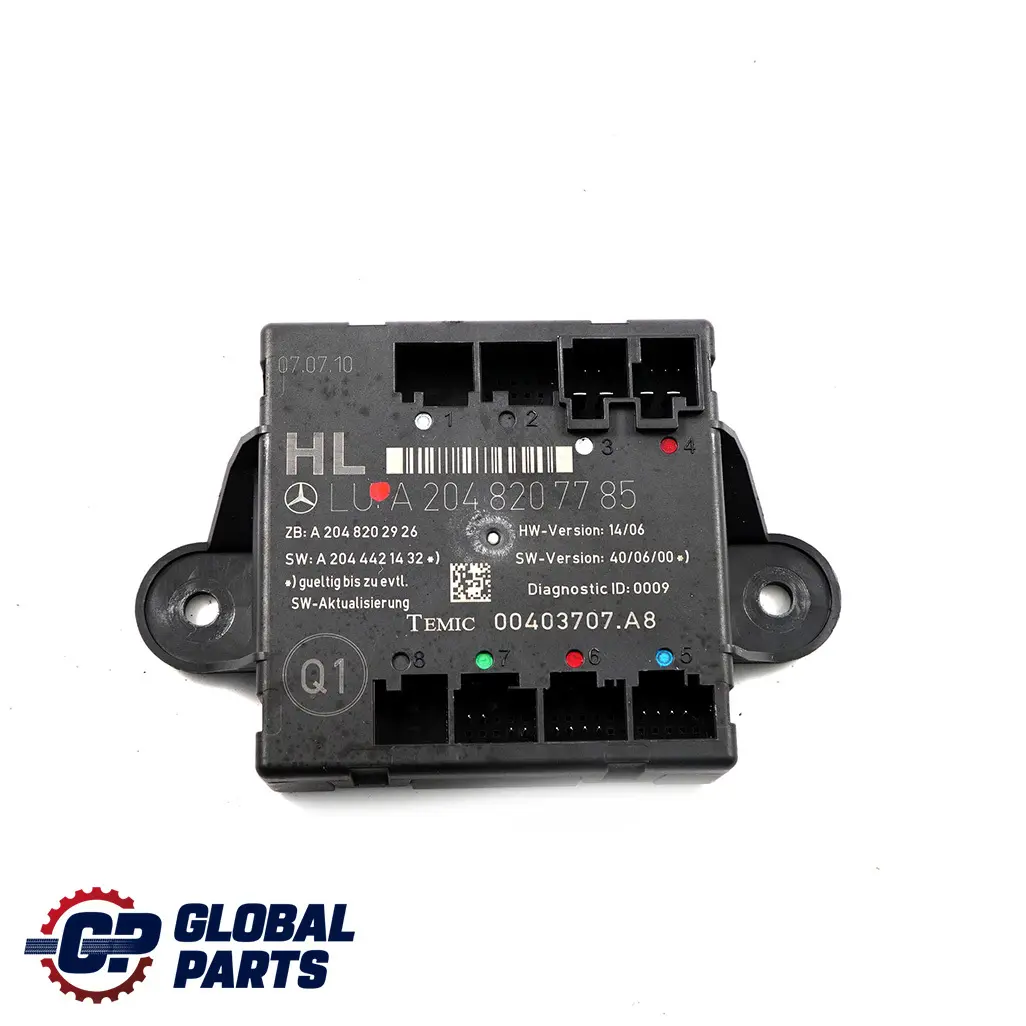 Mercedes W204 Puerta Trasera Izquierda Módulo Unidad de Control A2048207785