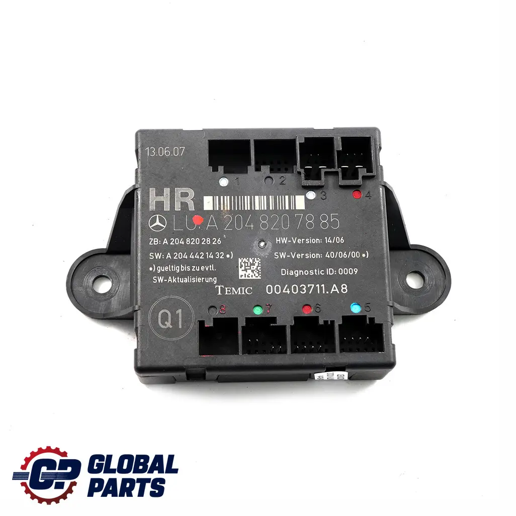 Mercedes-Benz Clase C W204 Rear Right Door Control Unit Module para con número de pieza A2048207885 Mercedes-Benz Clase C W204 Rear Right Door Control Unit Module - SKU A2048207885 - Número de pieza A2048207885