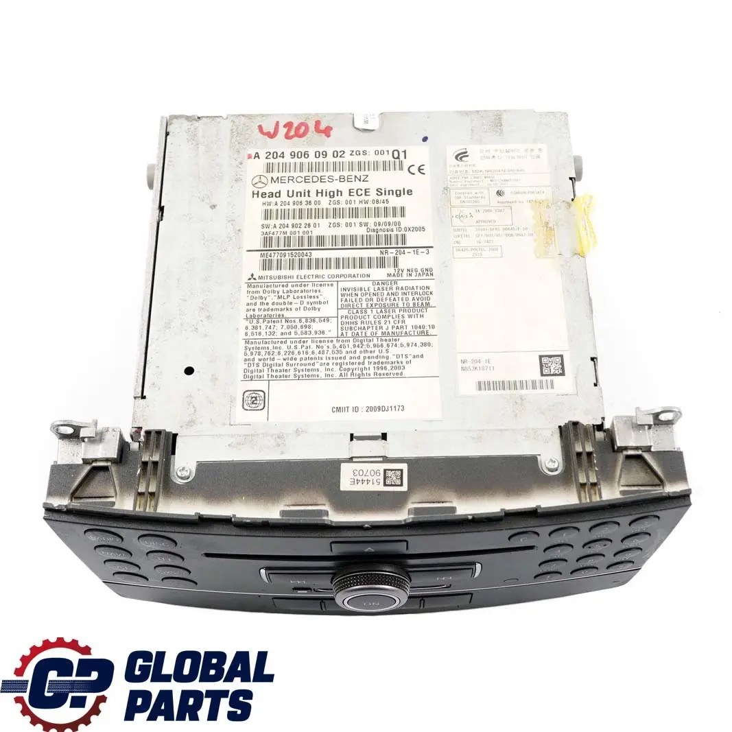  Mercedes-Benz W204 COMAND Navi CD Player Radio Head Unit - SKU A2049060902 - Part number A2049060902