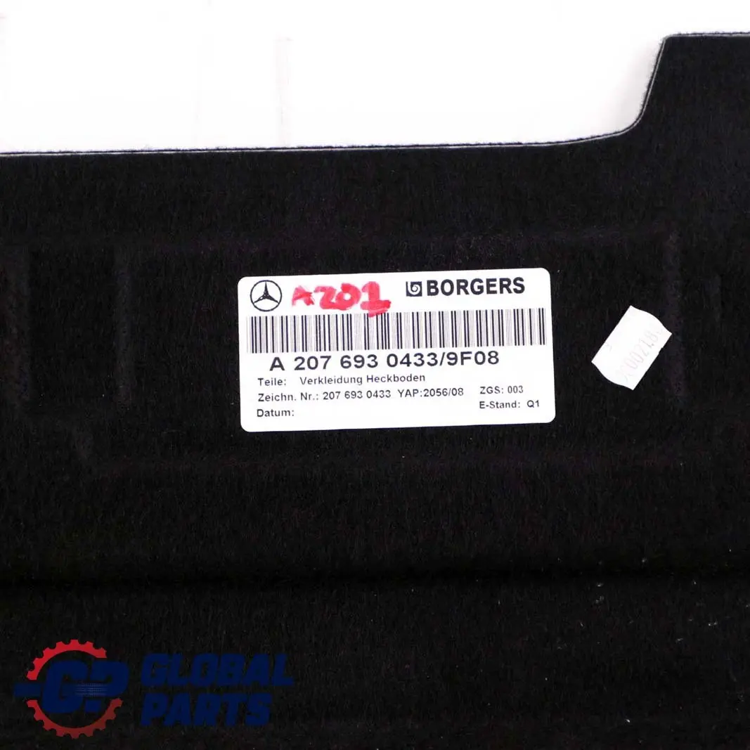  Mercedes-Benz W207 Cabrio A207 Fodera copertura anteriore pavimento bagagliaio - SKU A2076930433 - Numero di parte A2076930433