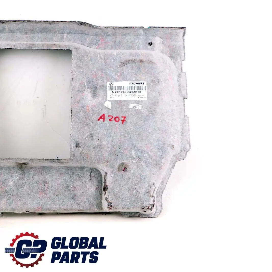 W207 Cabrio A207 Aislamiento Acústico Trasero Maletero para Mercedes con número de pieza A2076940525 Mercedes W207 Cabrio A207 Aislamiento Acústico Trasero Maletero - SKU A2076940525 - Número de pieza A2076940525
