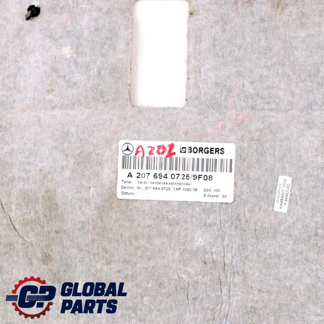 W207 A207 Maletero Abatible Panel Embellecedor Compartimento Superior para Mercedes con número de pieza A2076940725 Mercedes W207 A207 Maletero Abatible Panel Embellecedor Compartimento Superior - SKU A2076940725 - Número de pieza A2076940725