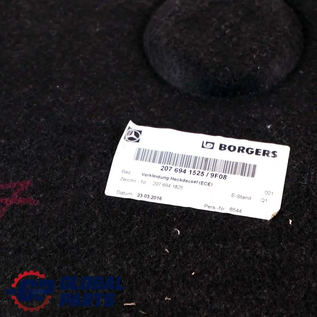 W207 Cabrio A207 Maletero Portón Trasero Panel Interior para Mercedes con número de pieza A2076941525 Mercedes W207 Cabrio A207 Maletero Portón Trasero Panel Interior - SKU A2076941525 - Número de pieza A2076941525