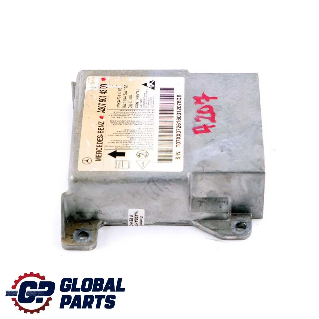 Mercedes A207 W207 Cabrio Airbag System Steuergerät Modul - SKU A2079014300 - Teilenummer A2079014300