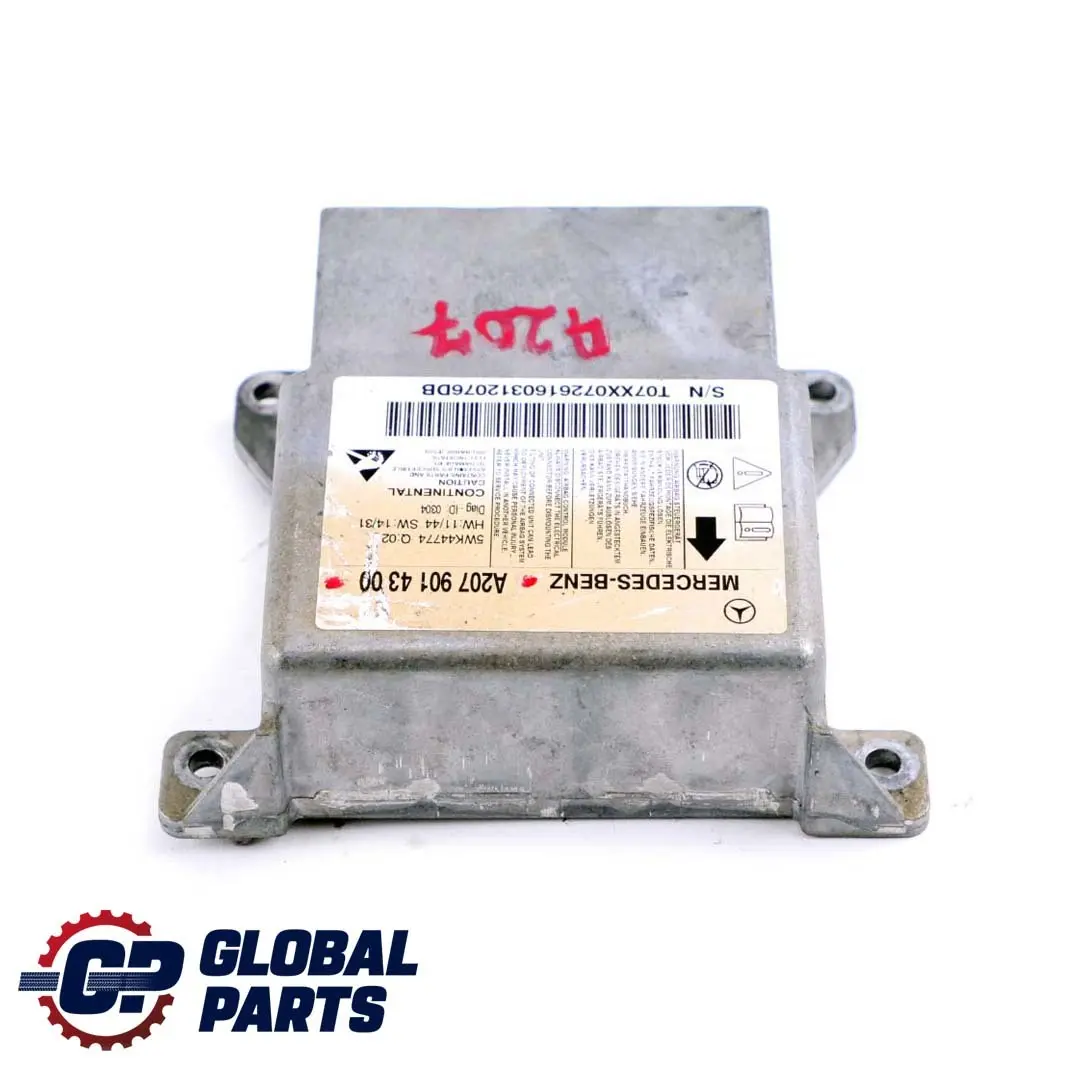 Mercedes A207 W207 Cabrio Airbag System Steuergerät Modul - SKU A2079014300 - Teilenummer A2079014300