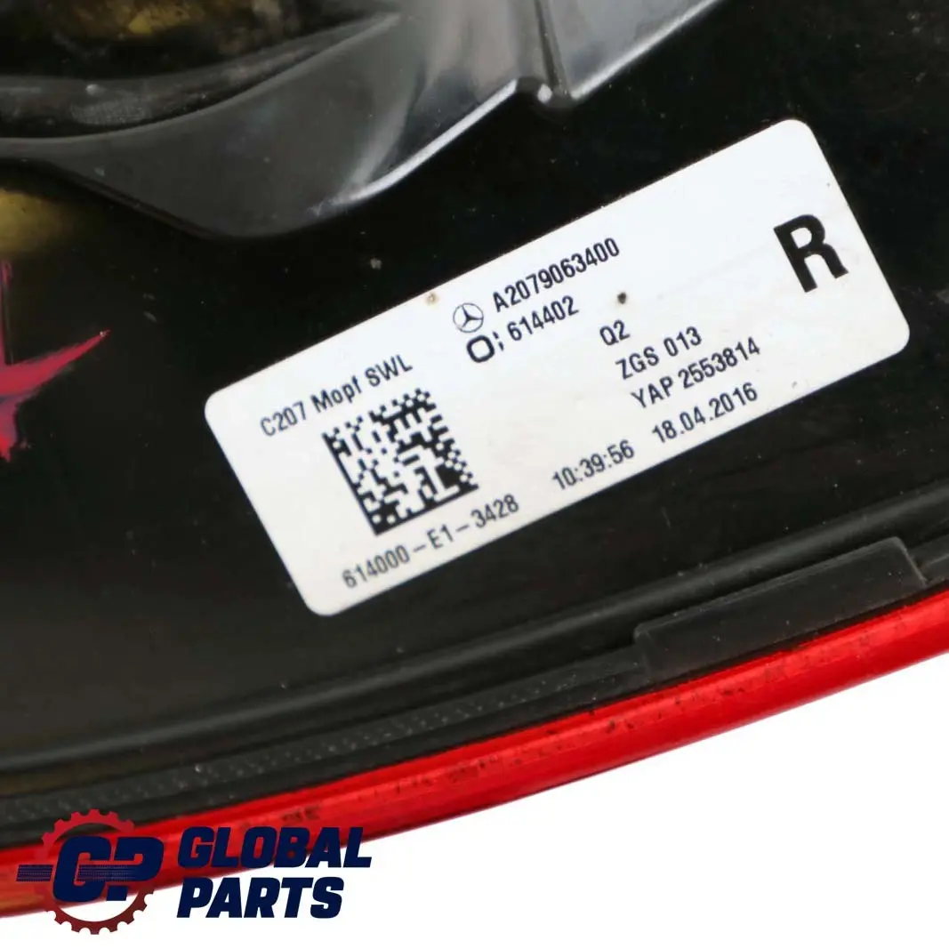 Mercedes-Benz E-Class W207 Rear Right O/S Taillight Tail Lamp Brake Light to with Part number A2079063400 Mercedes-Benz E-Class W207 Rear Right O/S Taillight Tail Lamp Brake Light - SKU A2079063400 - Part number A2079063400