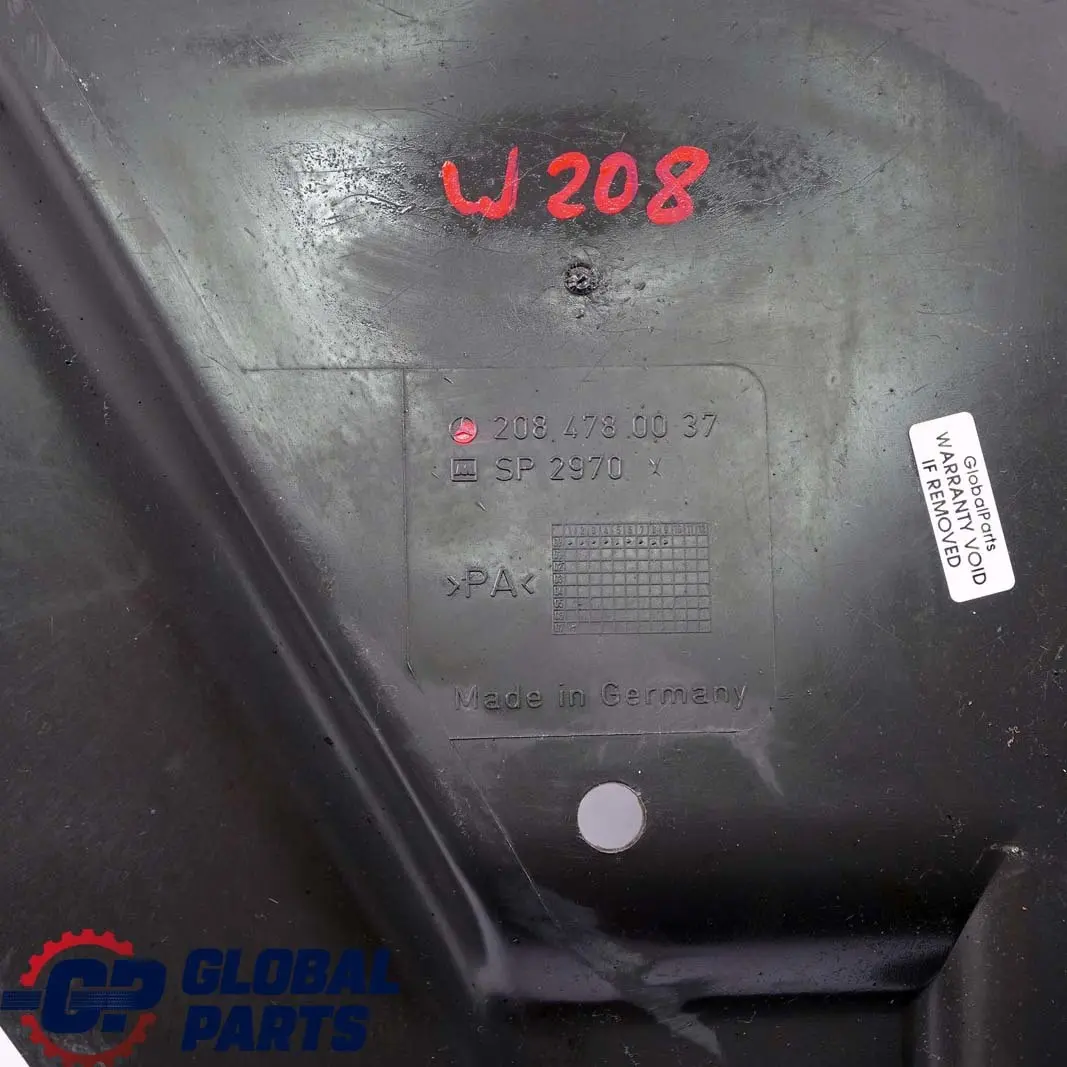  Mercedes-Benz W202 C208 W208 Hinterachsträger Abdeckung Verkleidung A208478003 - SKU A2084780037 - Teilenummer A2084780037