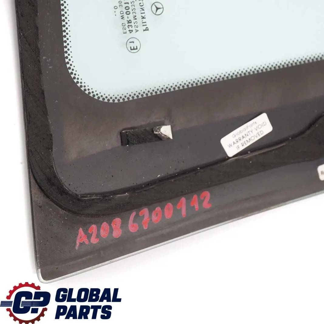  Mercedes-Benz CLK-Class W208 C208 Rear Left N/S Side Window Glass Green AS2 - SKU A2086700112 - Part number A2086700112