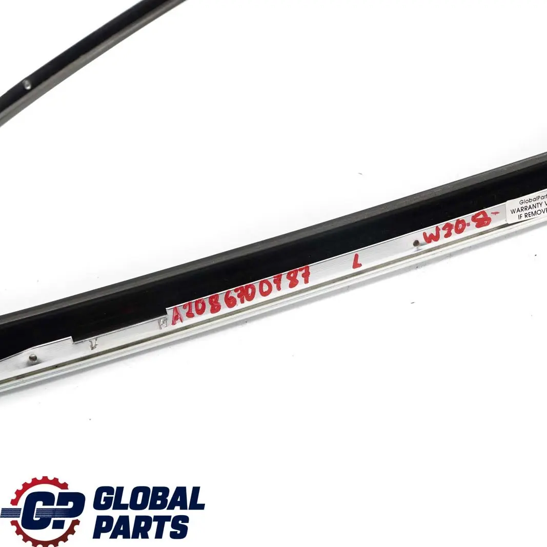 Mercedes-Benz C208 W208 Rear Left N/S Window Outer Trim Strip Moulding Chrome to with Part number A2086700787 Mercedes-Benz C208 W208 Rear Left N/S Window Outer Trim Strip Moulding Chrome - SKU A2086700787 - Part number A2086700787