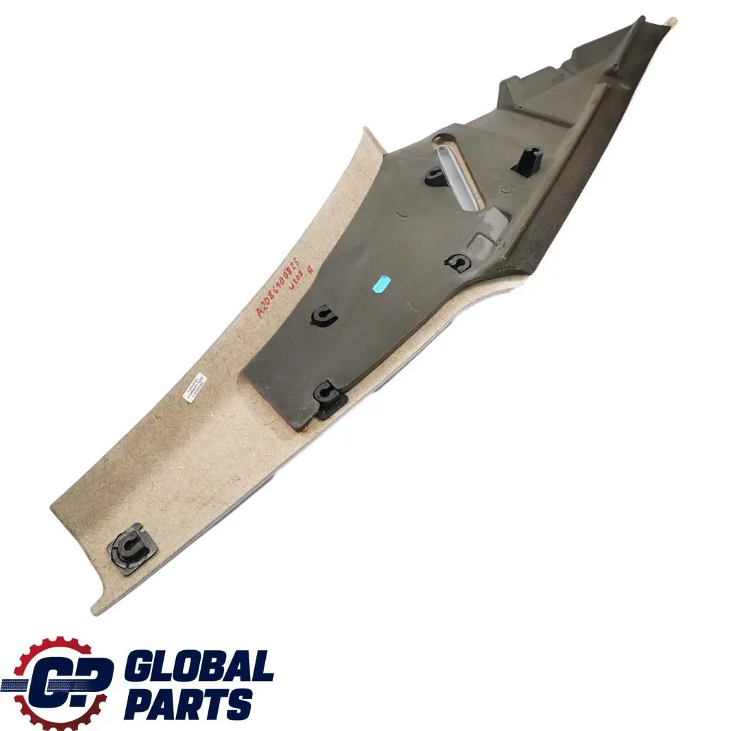  Mercedes-Benz C208 W208 Rear Right O/S C-Pillar Cover Panel Grey - SKU A2086900825 - Part number A2086900825