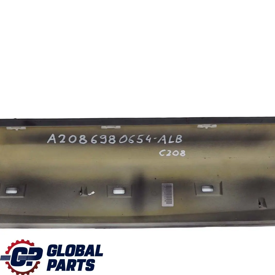 Mercedes-Benz CLK W208 Door Sill Side Cover Skirt Right O/S Almandine Black 182 to with Part number A2086980654 Mercedes-Benz CLK W208 Door Sill Side Cover Skirt Right O/S Almandine Black 182 - SKU A2086980654-ALB - Part number A2086980654
