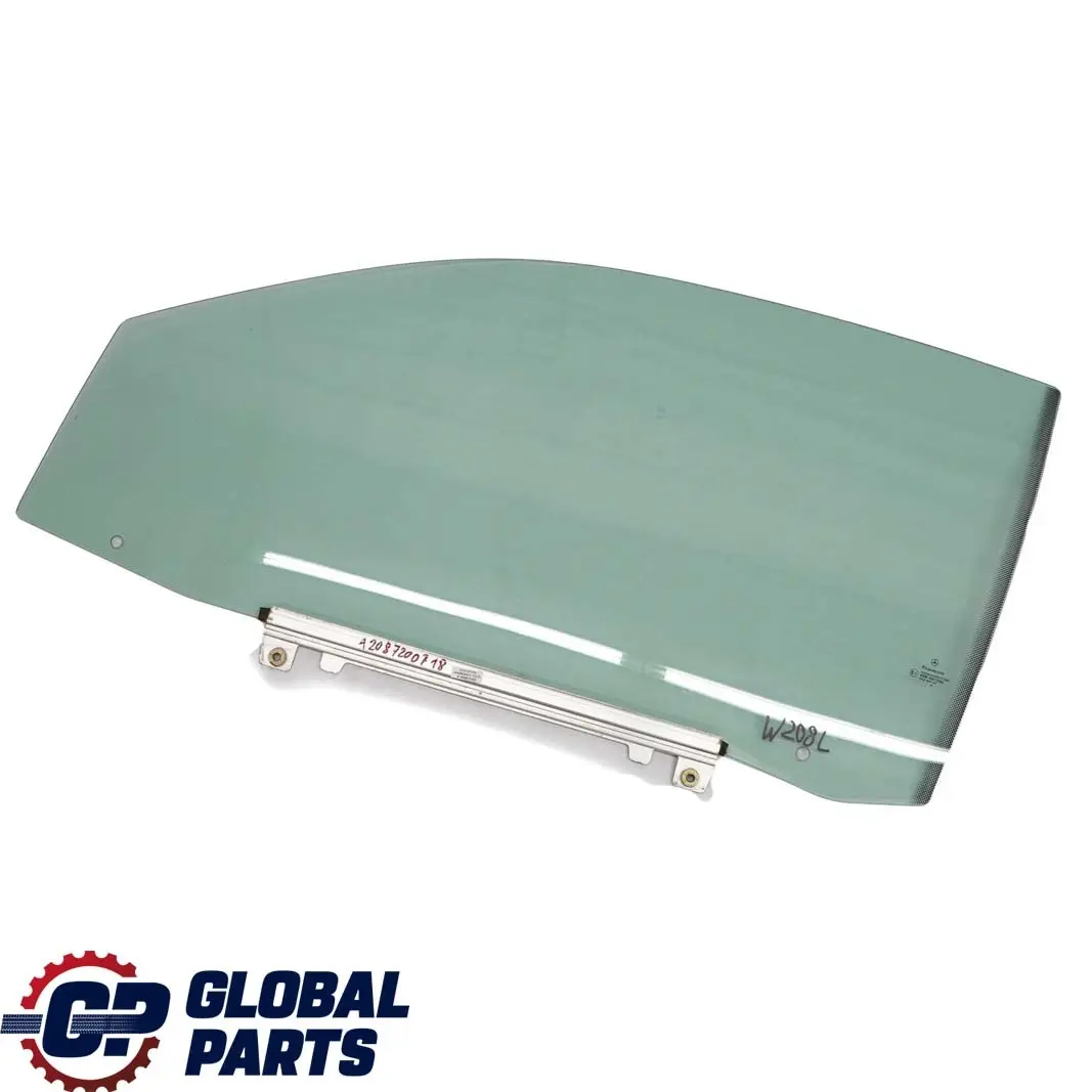 Mercedes-Benz CLK W208 Front Left N/S Window Glass Green AS2 to with Part number A2087200718 Mercedes-Benz CLK W208 Front Left N/S Window Glass Green AS2 - SKU A2087200718 - Part number A2087200718