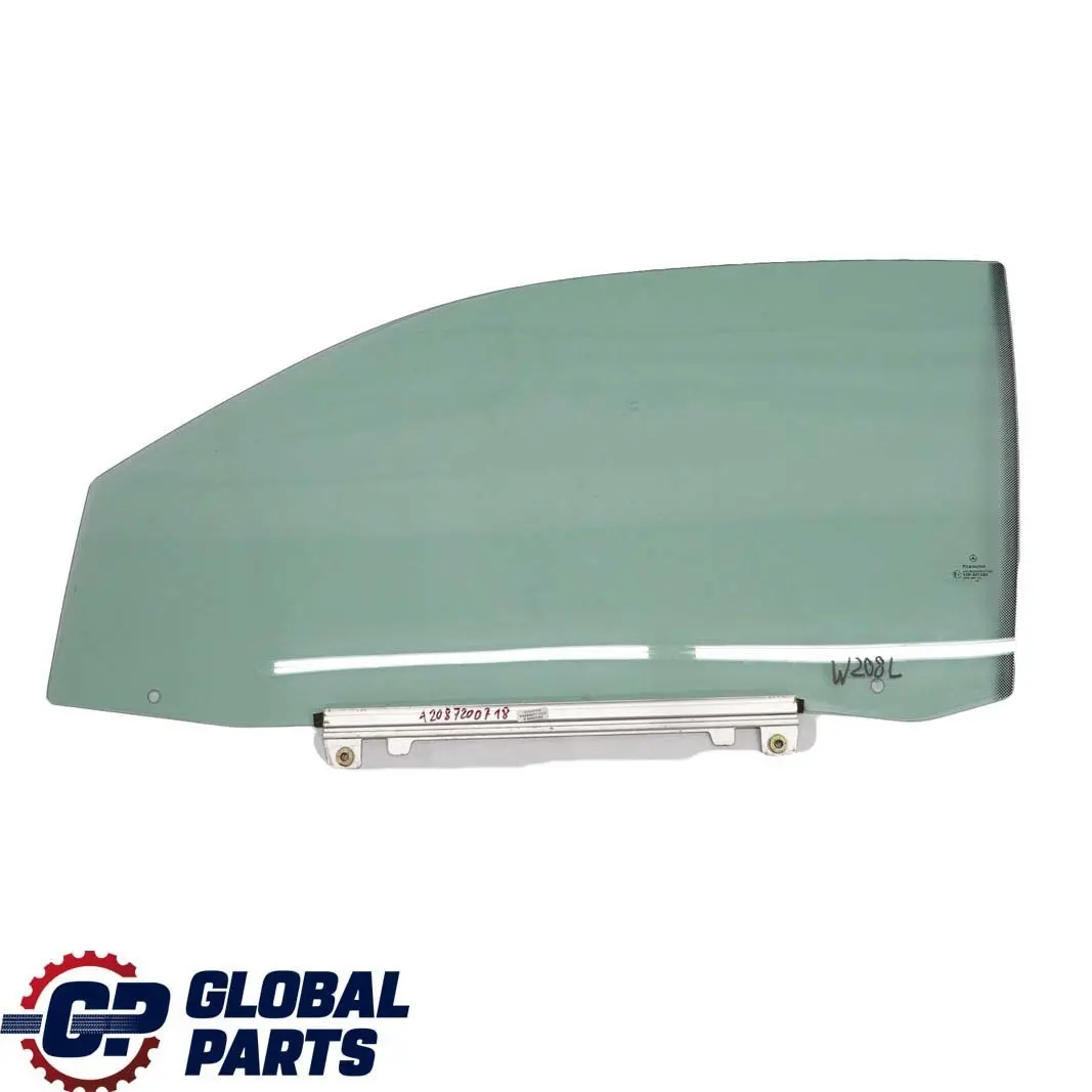 Mercedes-Benz CLK W208 Front Left N/S Window Glass Green AS2 to with Part number A2087200718 Mercedes-Benz CLK W208 Front Left N/S Window Glass Green AS2 - SKU A2087200718 - Part number A2087200718