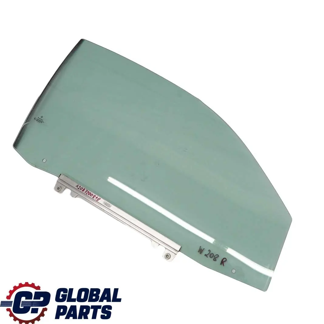 Mercedes-Benz CLK W208 Front Right O/S Window Glass Green AS2 to with Part number A2087200818 Mercedes-Benz CLK W208 Front Right O/S Window Glass Green AS2 - SKU A2087200818 - Part number A2087200818