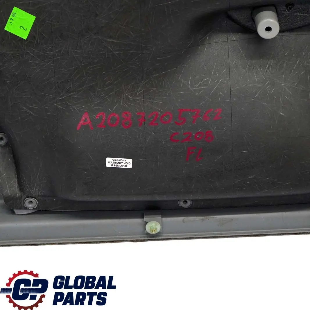 Mercedes-Benz CLK-Class W208 Front Left N/S Door Card Trim Panel Black Leather to with Part number A2087205762 Mercedes-Benz CLK-Class W208 Front Left N/S Door Card Trim Panel Black Leather - SKU A2087205762 - Part number A2087205762