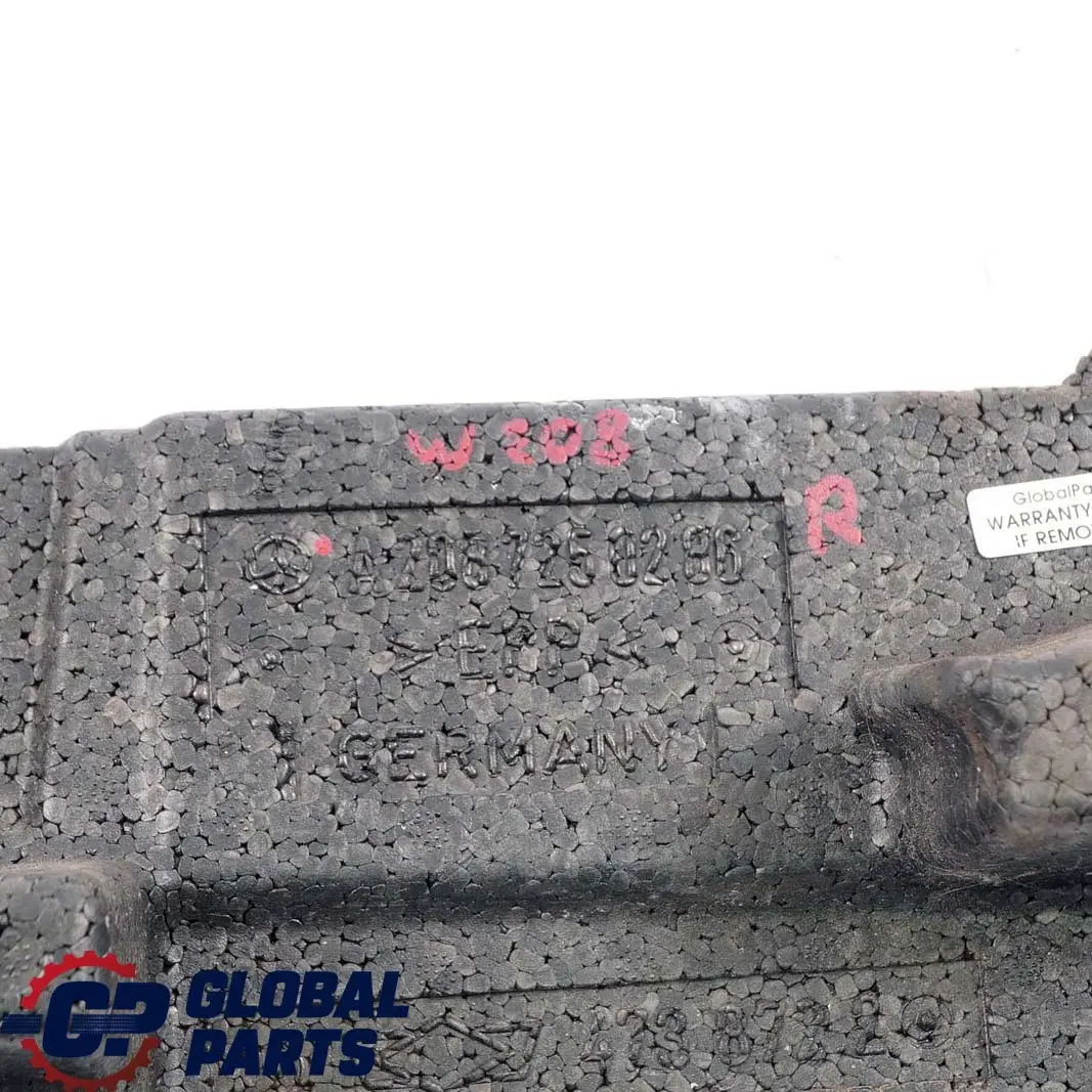 Mercedes-Benz CLK C208 W208 Protection Right Door O/S Bracket Foam to with Part number A2087250286 Mercedes-Benz CLK C208 W208 Protection Right Door O/S Bracket Foam - SKU A2087250286 - Part number A2087250286