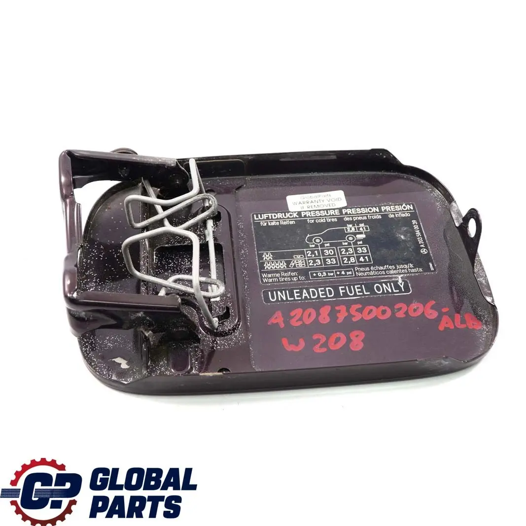 Mercedes W208 C208 Coupe Sportello Rifornimento Carburante Nero Almandino - SKU A2087500206-ALB - Numero di parte A2087500206