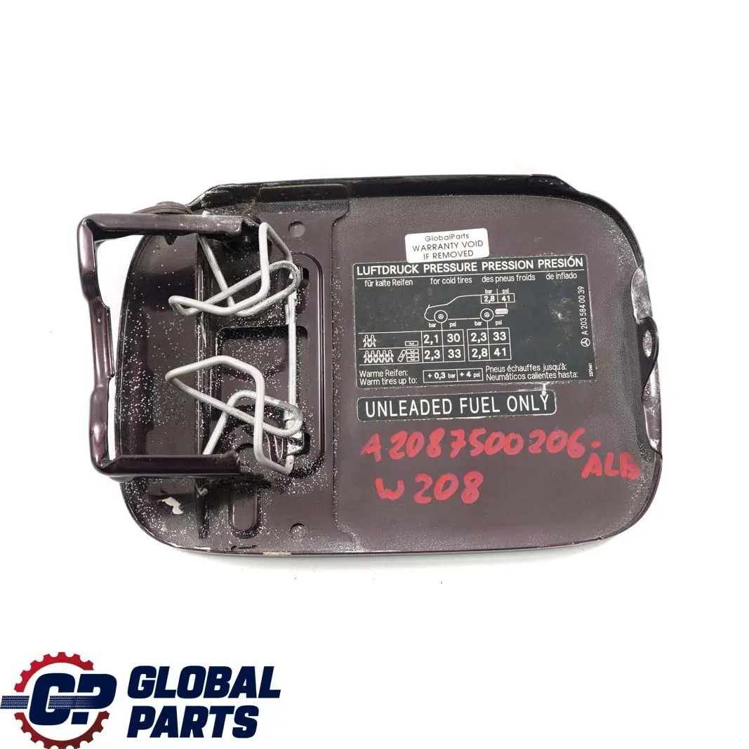 Mercedes W208 C208 Coupe Sportello Rifornimento Carburante Nero Almandino - SKU A2087500206-ALB - Numero di parte A2087500206