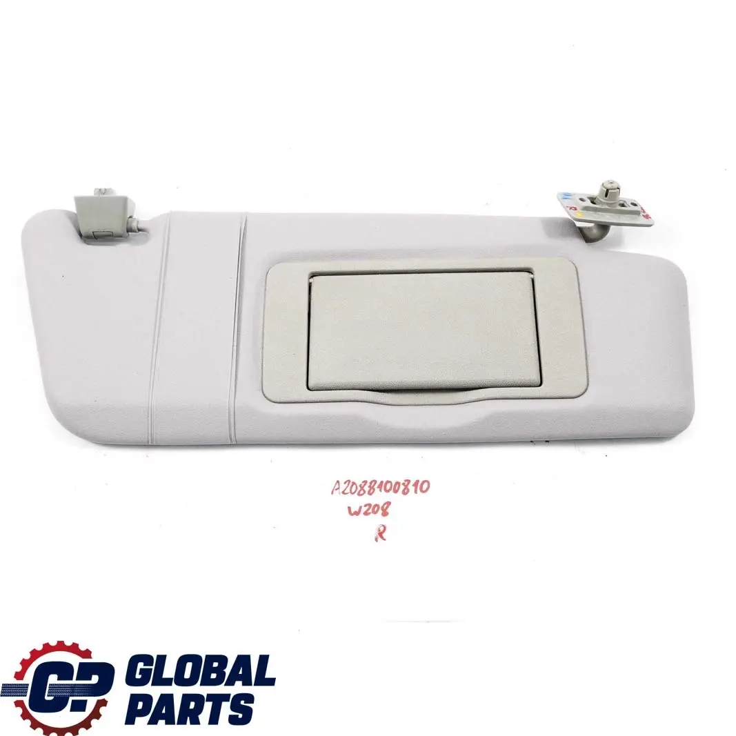 Mercedes-Benz C CLK E W202 C208 W208 W210 Right O/S Sun Visor Cover Trim Grey to with Part number A2088100810 Mercedes-Benz C CLK E W202 C208 W208 W210 Right O/S Sun Visor Cover Trim Grey - SKU A2088100810 - Part number A2088100810