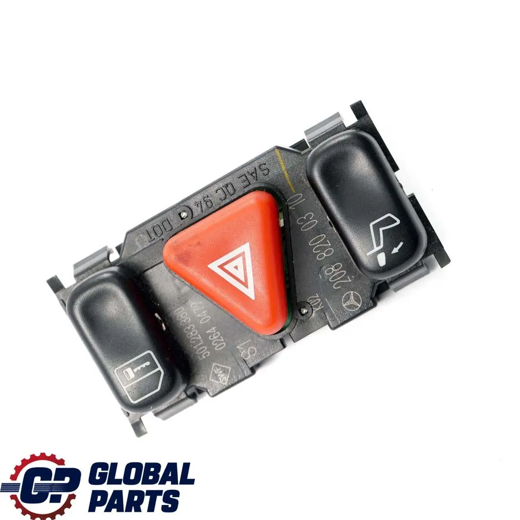 Luz Emergencia Central Interruptor Bloqueo Puertas A208820310 para Mercedes W202 W210 con número de pieza A2088200310 Mercedes W202 W210 Luz Emergencia Central Interruptor Bloqueo Puertas A208820310 - SKU A2088200310 - Número de pieza A2088200310