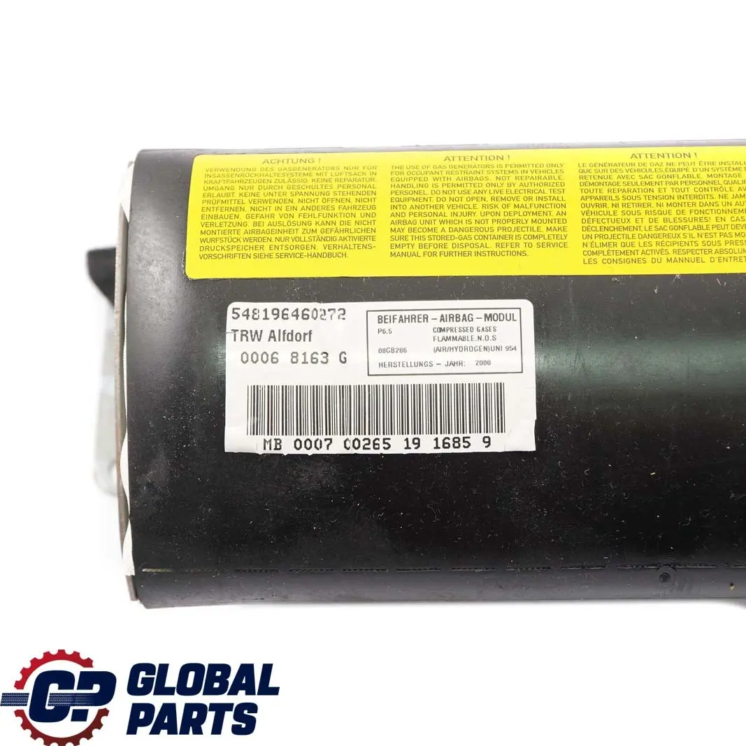 Mercedes-Benz CLK-Class W208 Passenger Side Front Dashboard Airbag to with Part number A2088600305 Mercedes-Benz CLK-Class W208 Passenger Side Front Dashboard Airbag - SKU A2088600305 - Part number A2088600305