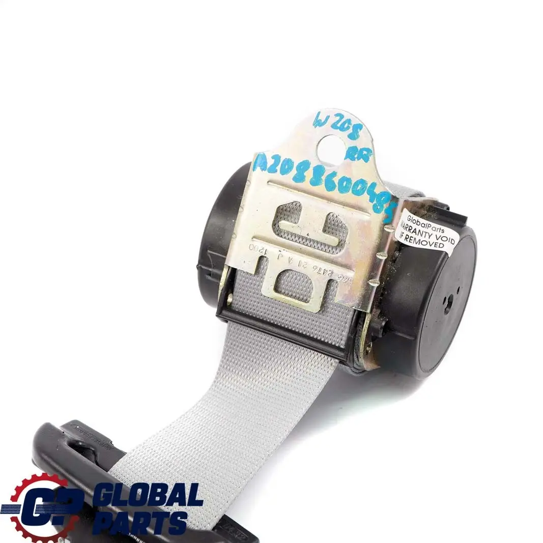  Mercedes-Benz CLK-Class C208 Rear Right O/S Seat Belt Grey - SKU A2088600485 - Part number A2088600485
