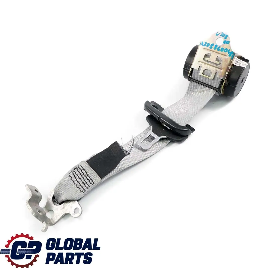  Mercedes-Benz CLK-Class C208 Rear Right O/S Seat Belt Grey - SKU A2088600485 - Part number A2088600485