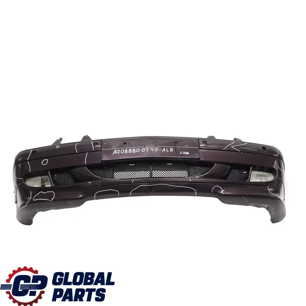 Mercedes-Benz CLK-Class W208 Front Bumper Trim Panel Almandine Black - 182 to with Part number A2088800140 Mercedes-Benz CLK-Class W208 Front Bumper Trim Panel Almandine Black - 182 - SKU A2088800140-ALB - Part number A2088800140