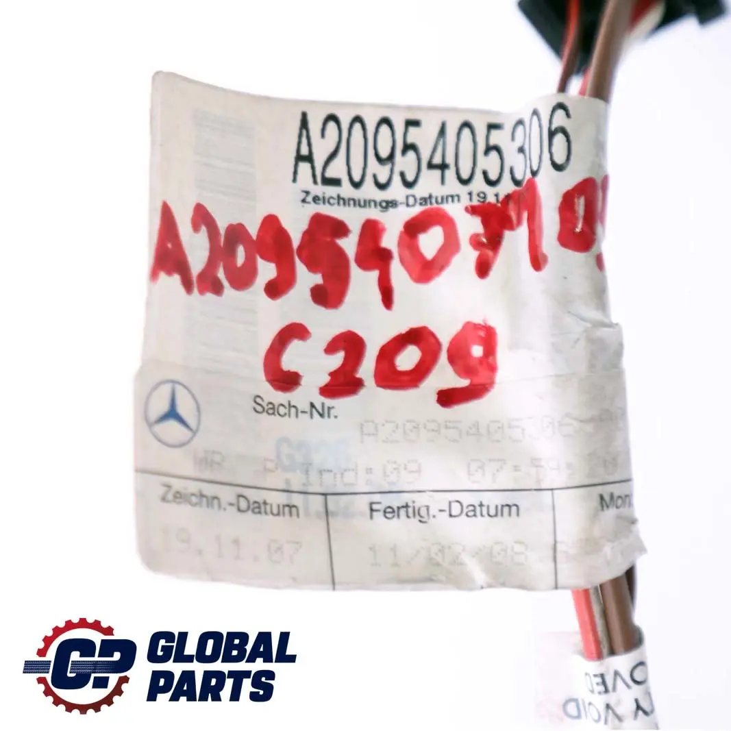  Mercedes-Benz CLK-Class C209 Cable Front Door Wiring Loom Harness - SKU A2095407105-1 - Part number A2095405306