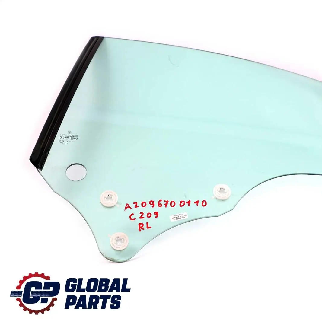  Mercedes-Benz CLK-Class C209 Rear Left N/S Window Glass Green AS2 - SKU A2096700110 - Part number A2096700110