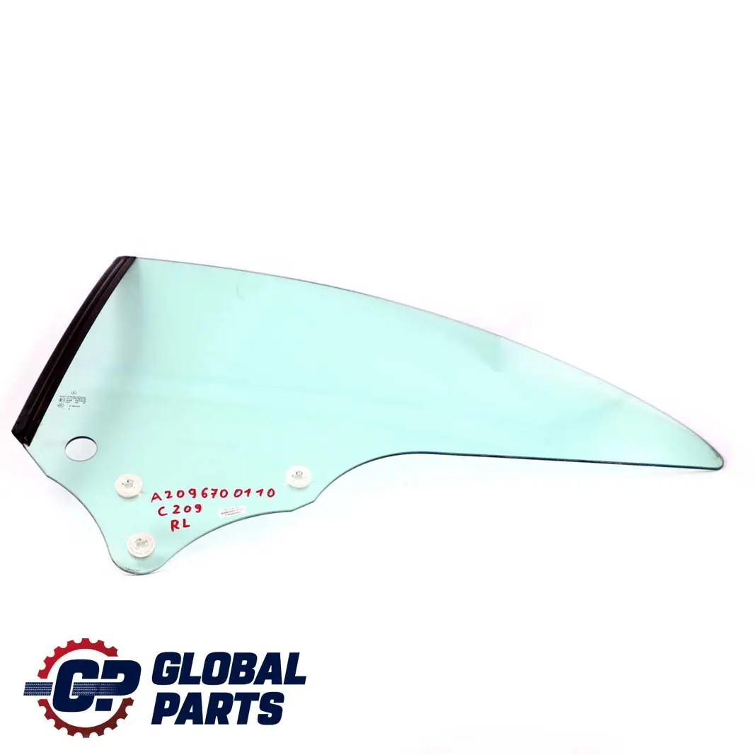 Hinten links Fensterscheibe Grün AS2 für Mercedes C209 mit Teilenummer A2096700110 Mercedes C209 Hinten links Fensterscheibe Grün AS2 - SKU A2096700110 - Teilenummer A2096700110