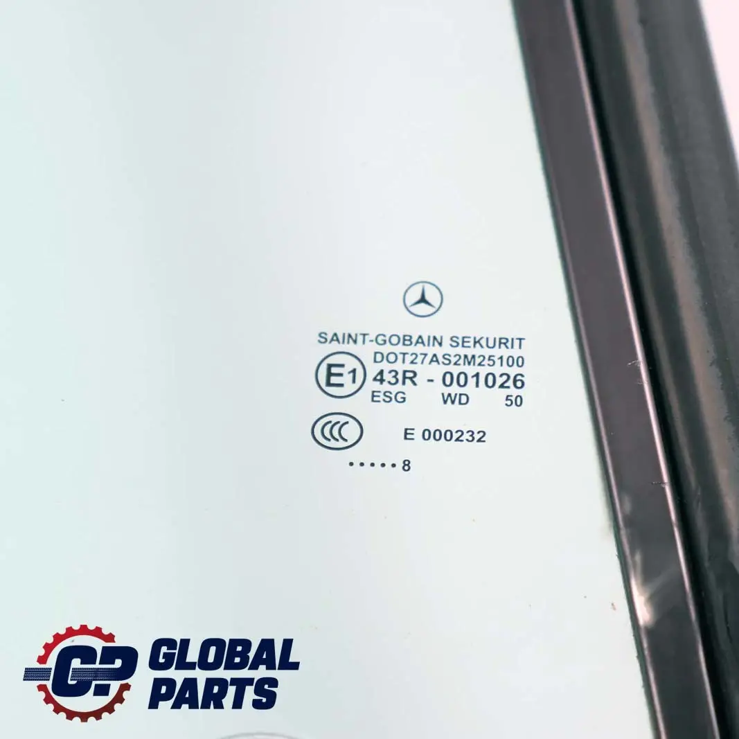 Mercedes CLK C209 Fensterscheibe Hinten Rechts Außen Grün AS2 - SKU A2096700210 - Teilenummer A2096700210
