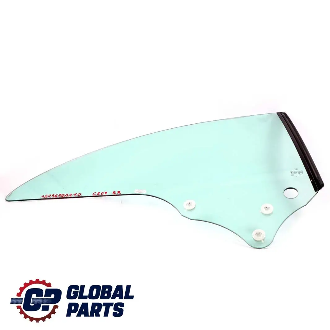 Trasera Derecha Cristal Verde AS2 para Mercedes CLK C209 con número de pieza A2096700210 Mercedes CLK C209 Trasera Derecha Cristal Verde AS2 - SKU A2096700210 - Número de pieza A2096700210