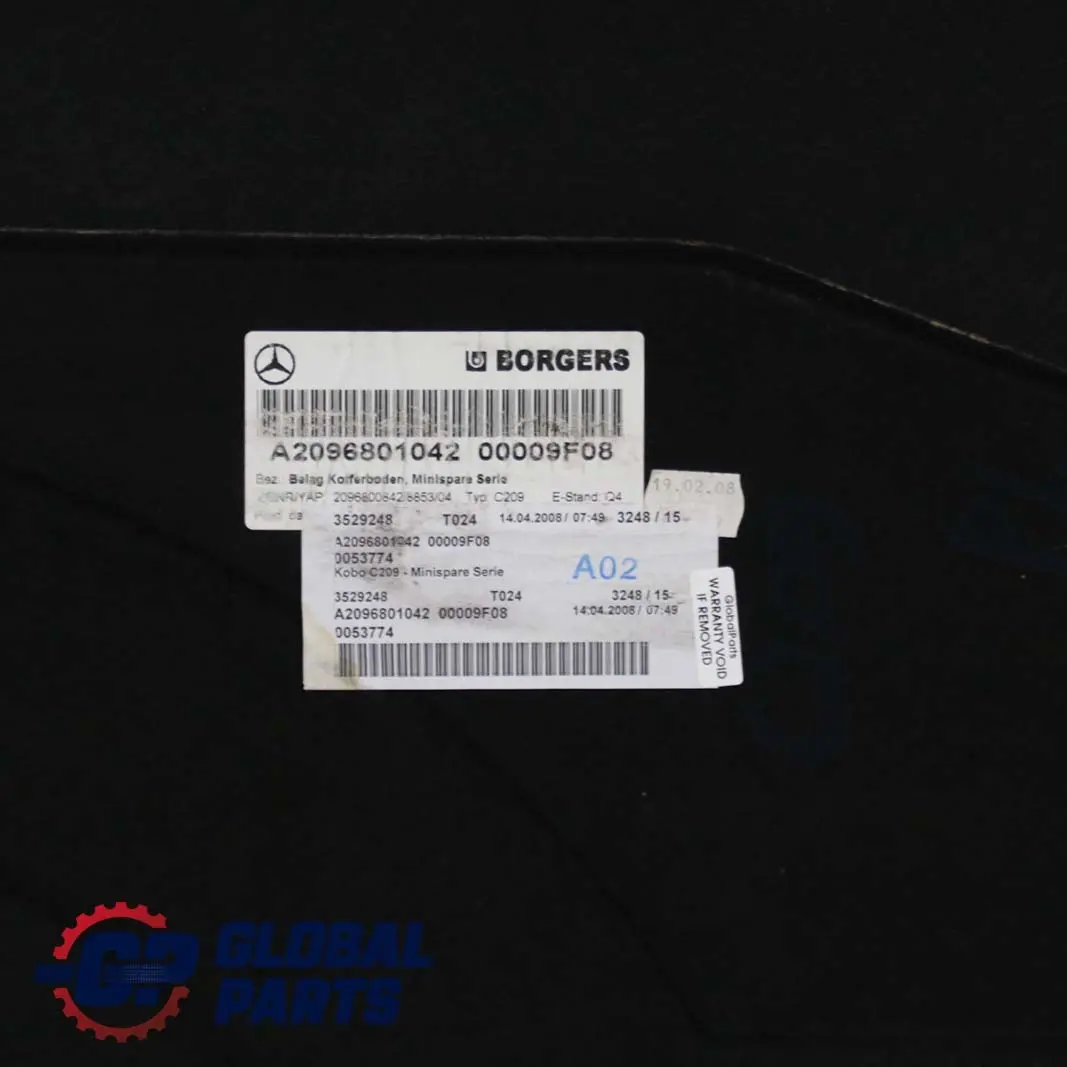 Wykładzina Podłoga Bagażnika Tylna Czarna do Mercedes W203 C209 o numerze A2096801042 Mercedes W203 C209 Wykładzina Podłoga Bagażnika Tylna Czarna - SKU A2096801042 - Numer Części A2096801042