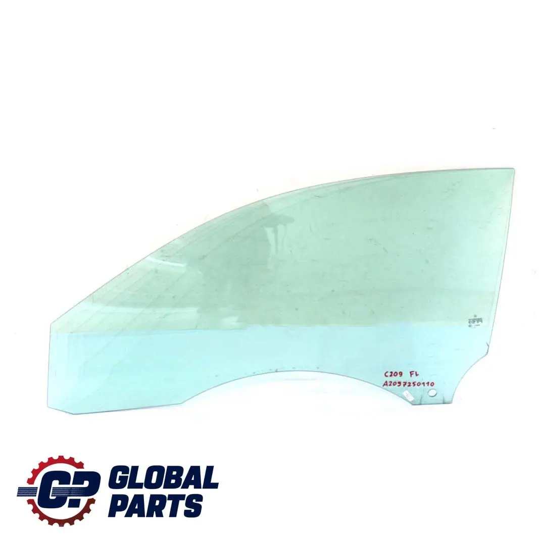 Mercedes-Benz CLK-Class C209 Front Left N/S Window Glass Green AS2 to with Part number A2097250110 Mercedes-Benz CLK-Class C209 Front Left N/S Window Glass Green AS2 - SKU A2097250110 - Part number A2097250110