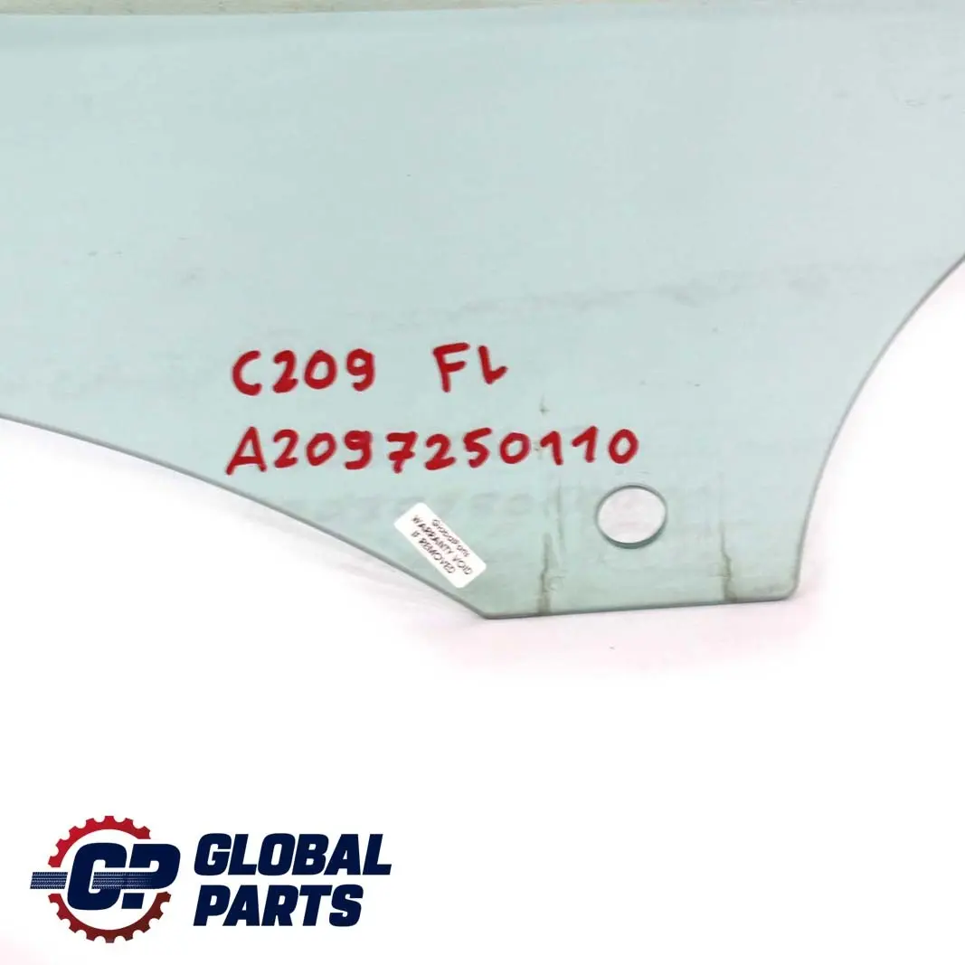 Mercedes-Benz CLK-Class C209 Front Left N/S Window Glass Green AS2 to with Part number A2097250110 Mercedes-Benz CLK-Class C209 Front Left N/S Window Glass Green AS2 - SKU A2097250110 - Part number A2097250110