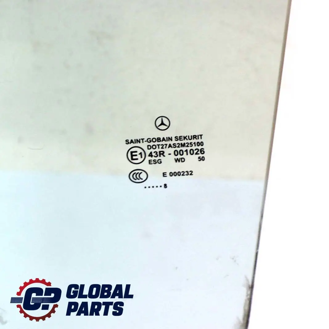 Mercedes-Benz CLK-Class C209 Front Left N/S Window Glass Green AS2 to with Part number A2097250110 Mercedes-Benz CLK-Class C209 Front Left N/S Window Glass Green AS2 - SKU A2097250110 - Part number A2097250110