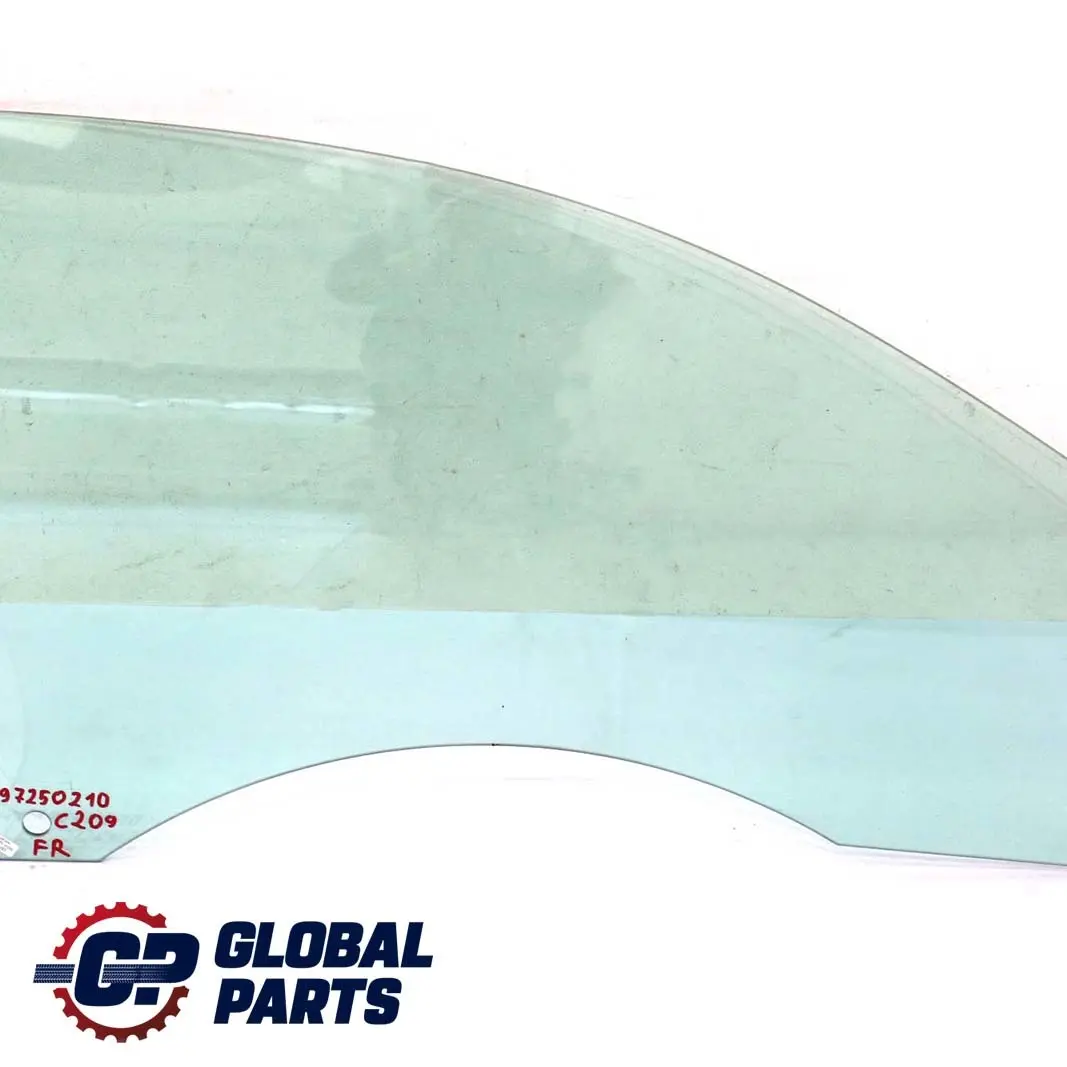 Delantero Derecho Ventana Vidrio Verde AS2 para Mercedes C209 con número de pieza A2097250210 Mercedes C209 Delantero Derecho Ventana Vidrio Verde AS2 - SKU A2097250210 - Número de pieza A2097250210