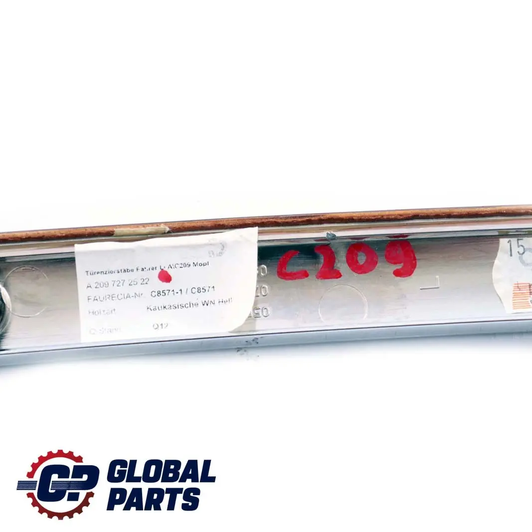 CLK-Class C209 Front Left N/S Door Wood Trim Panel Cover to Mercedes with Part number A2097272522 Mercedes CLK-Class C209 Front Left N/S Door Wood Trim Panel Cover - SKU A2097272522 - Part number A2097272522