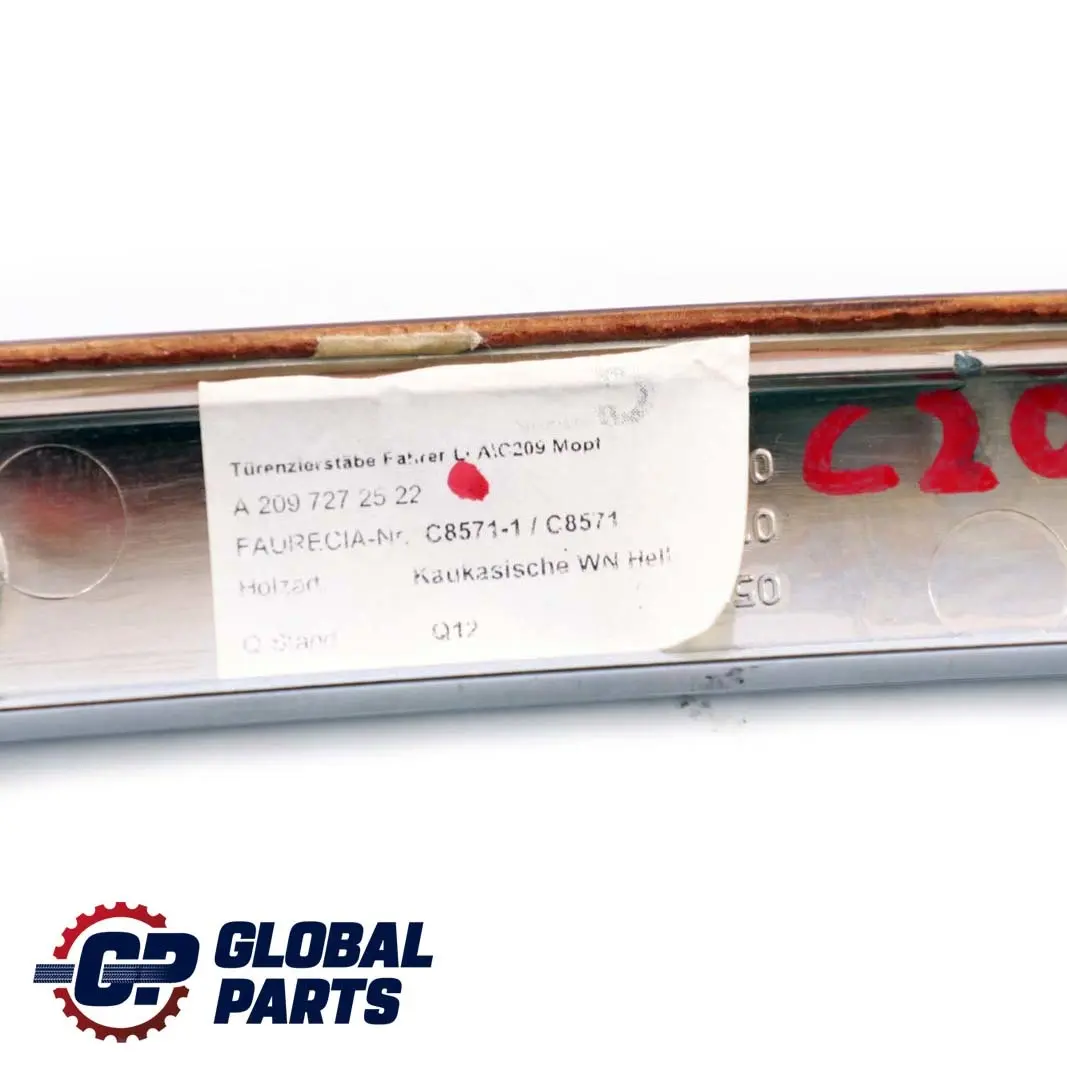 CLK-Class C209 Front Left N/S Door Wood Trim Panel Cover to Mercedes with Part number A2097272522 Mercedes CLK-Class C209 Front Left N/S Door Wood Trim Panel Cover - SKU A2097272522 - Part number A2097272522