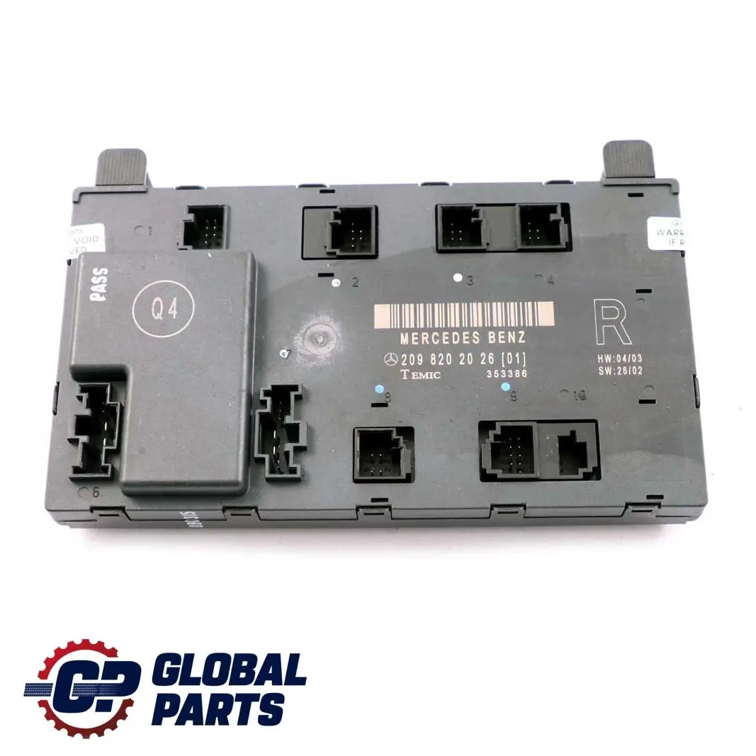 CLK-Klasse C209 Türsteuergerät Türmodul Right für Mercedes mit Teilenummer A2098202026 Mercedes CLK-Klasse C209 Türsteuergerät Türmodul Right - SKU A2098202226 - Teilenummer A2098202026