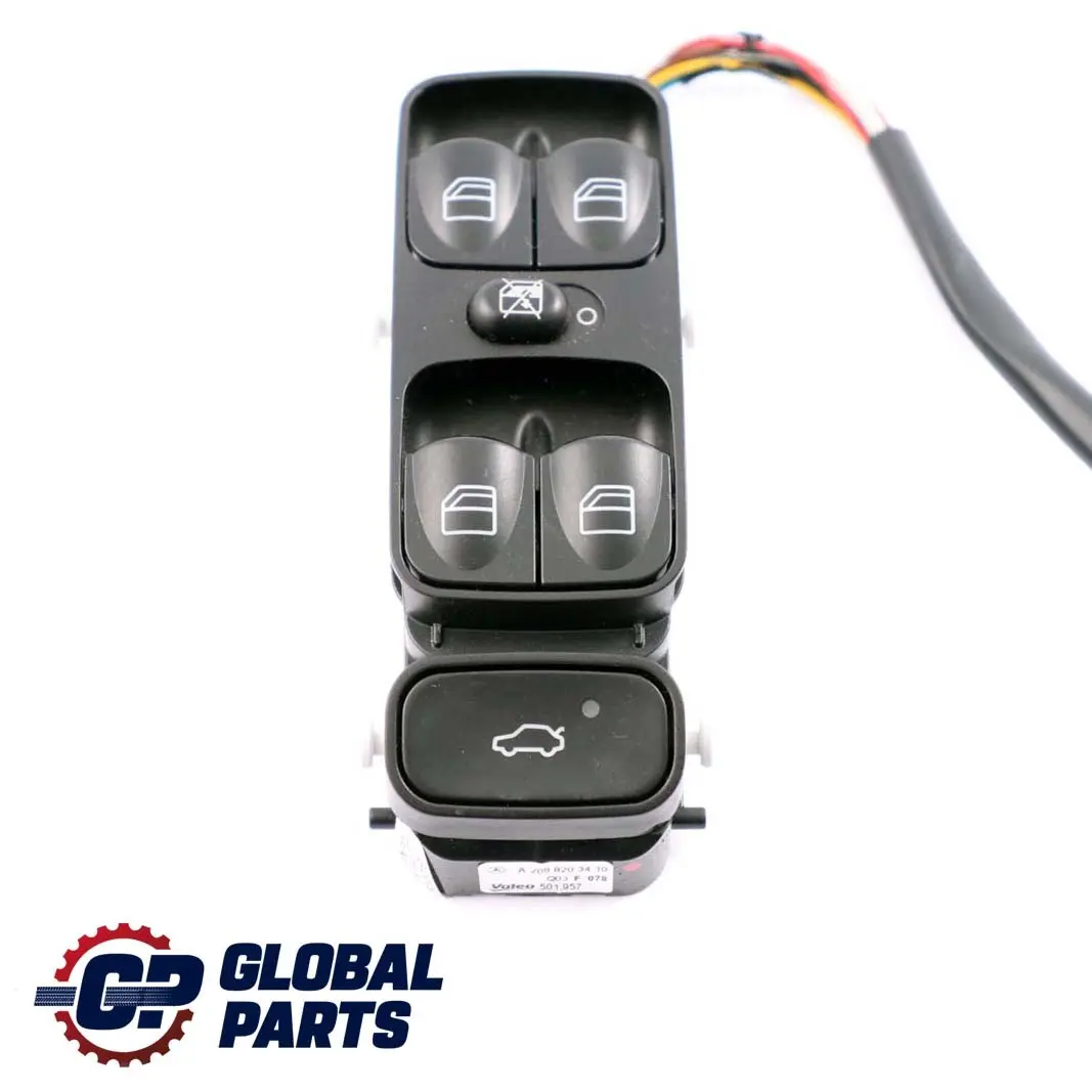 Botón Interruptor Ventana Mercedes C209 W209 Lado Driver Delantero para con número de pieza A2098203410 Botón Interruptor Ventana Mercedes C209 W209 Lado Driver Delantero - SKU A2098203410 - Número de pieza A2098203410