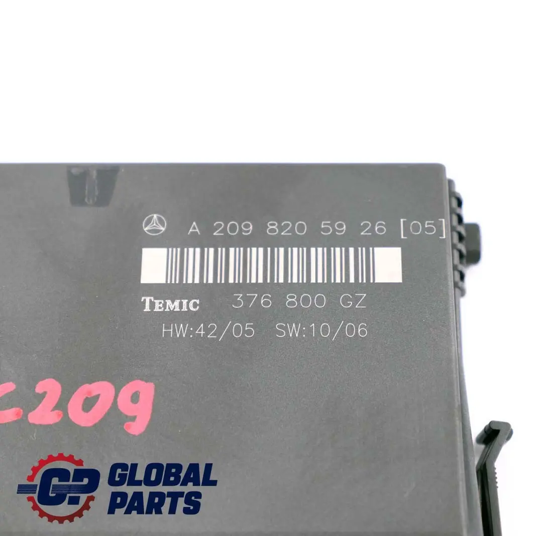 Unidad módulo control de la carrocería para Mercedes CLK C209 con número de pieza A2098205926 Mercedes CLK C209 Unidad módulo control de la carrocería - SKU A2098205926 - Número de pieza A2098205926