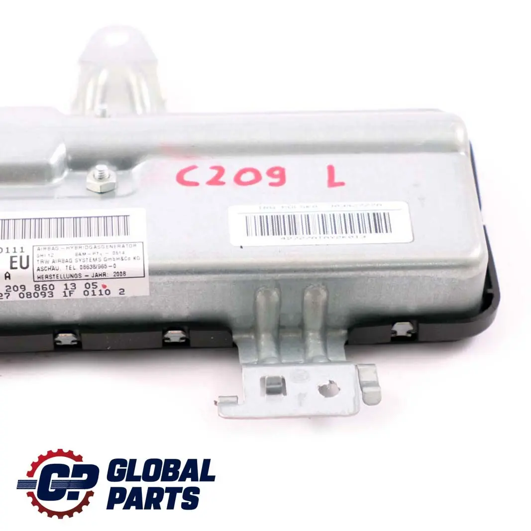 CLK-Class C209 Passenger Side Front Left Door Card Airbag to Mercedes with Part number A2098601305 Mercedes CLK-Class C209 Passenger Side Front Left Door Card Airbag - SKU A2098601305 - Part number A2098601305