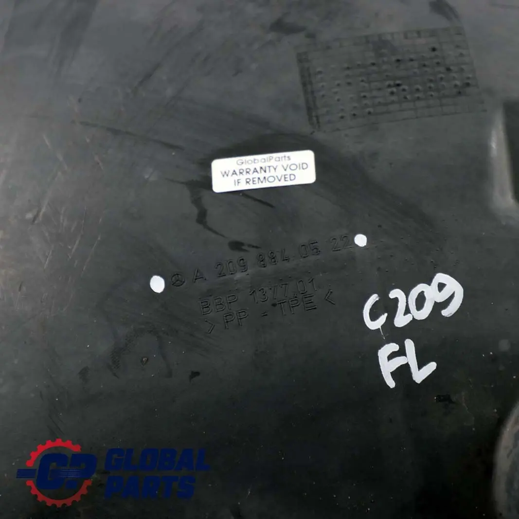Mercedes C209 Sezione anteriore sinistra Rivestimento passaruota - SKU A2098840522 - Numero di parte A2098840522