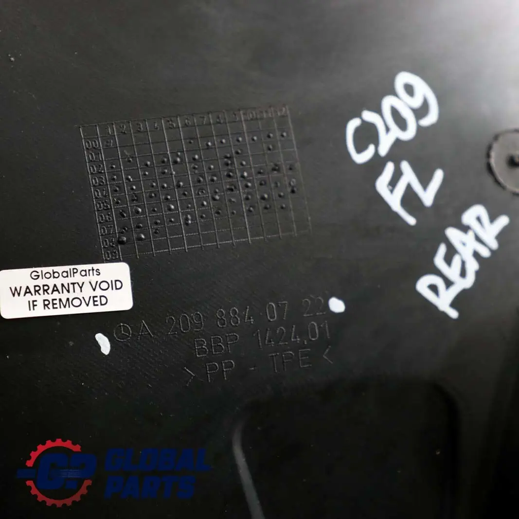 Sección Trasera Delantera Izquierda Embellecedor Paso de Rueda para Mercedes C209 con número de pieza A2098840722 Mercedes C209 Sección Trasera Delantera Izquierda Embellecedor Paso de Rueda - SKU A2098840722 - Número de pieza A2098840722