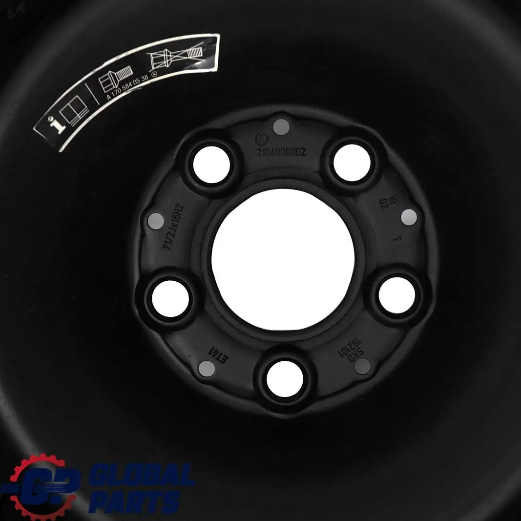  Mercedes-Benz E W210 Spare Wheel Steel 16" 7 1/2 J Tyre R16 215/55 - SKU A2104000802 - Part number A2104000802