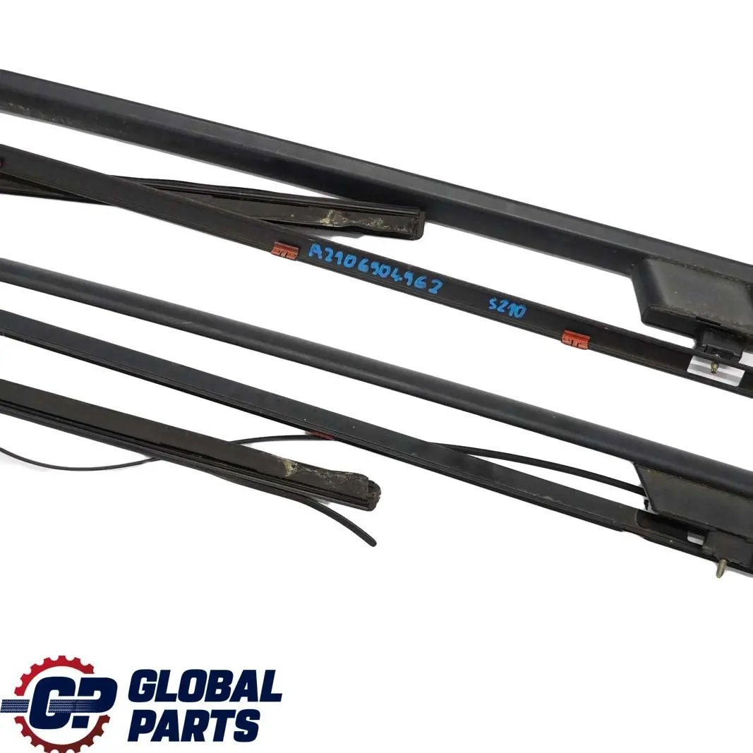 Mercedes-Benz E W210 Estate Left Right N/O/S Roof Railing Rack Moulding Set to with Part number A2106904962 Mercedes-Benz E W210 Estate Left Right N/O/S Roof Railing Rack Moulding Set - SKU A2106904962 - Part number A2106904962